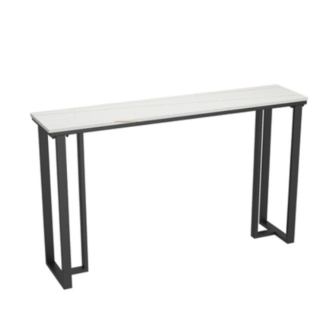 Modern Style Bar Table 42-inch Height Stone Top and Metal Base Bistro Table