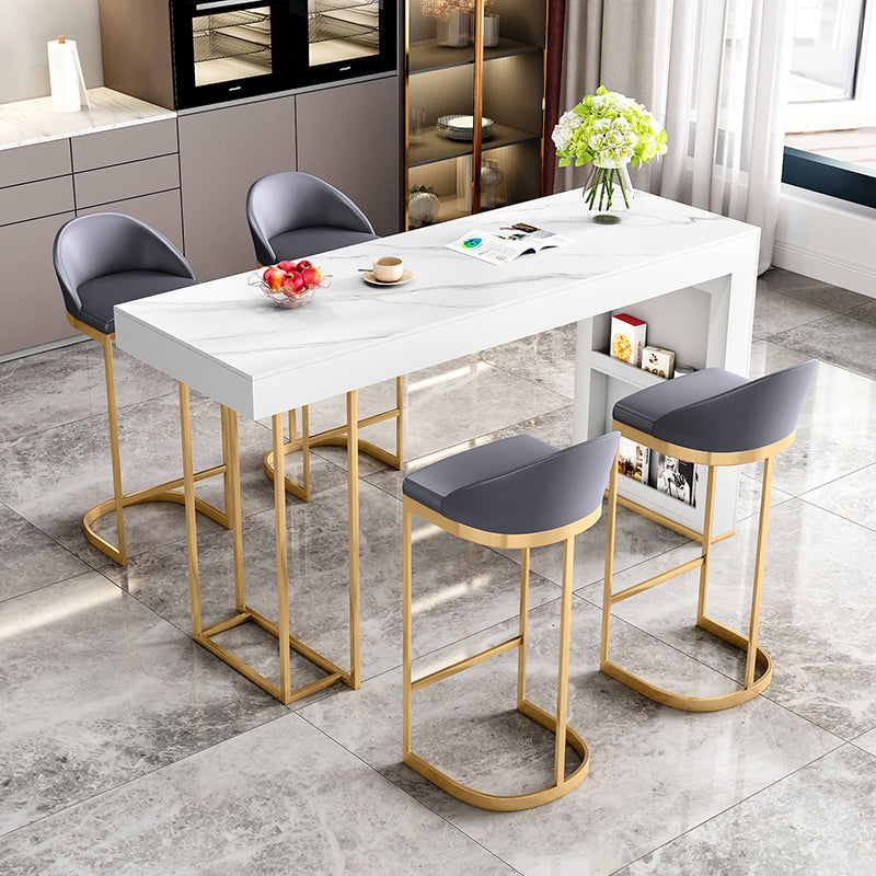 Nordic Rectangle Sintered Stone Table Dining Bar Counter Table for Kitchen