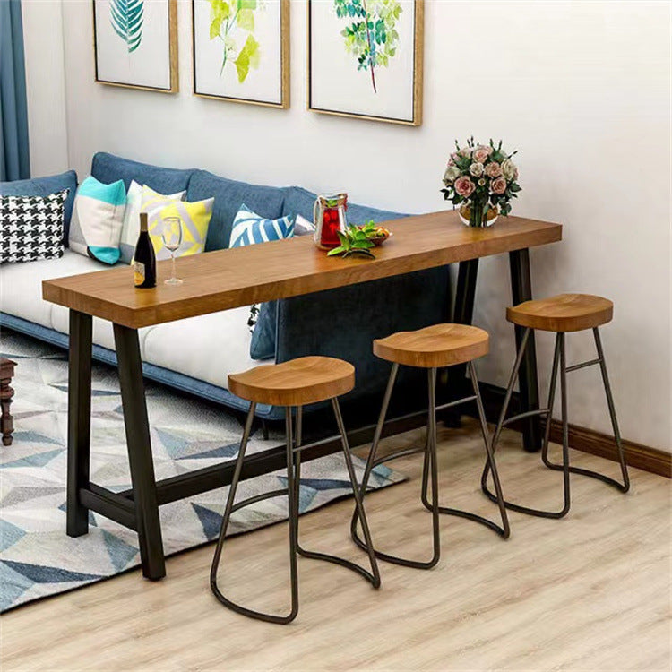 Industrial Dining Table Wooden Bar Counter Table for Kitchen