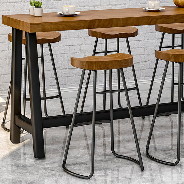 Industrial Dining Table Wooden Bar Counter Table for Kitchen