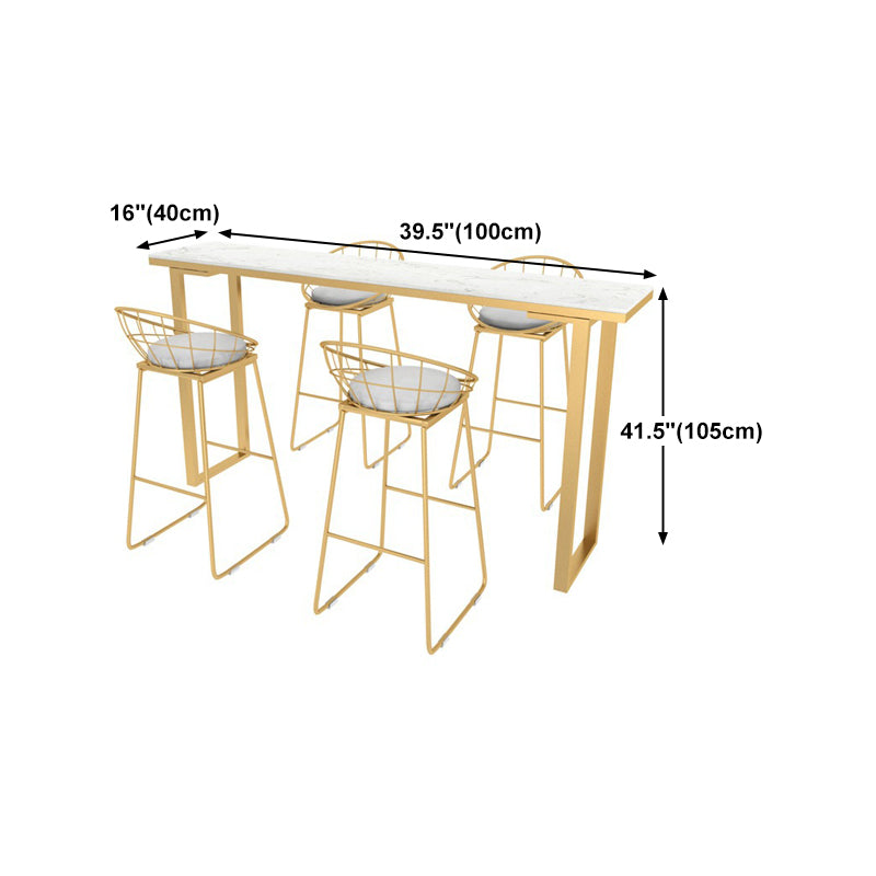 Nordic Style Rectangle Sintered Stone Table Dining Bar Counter Table for Kitchen