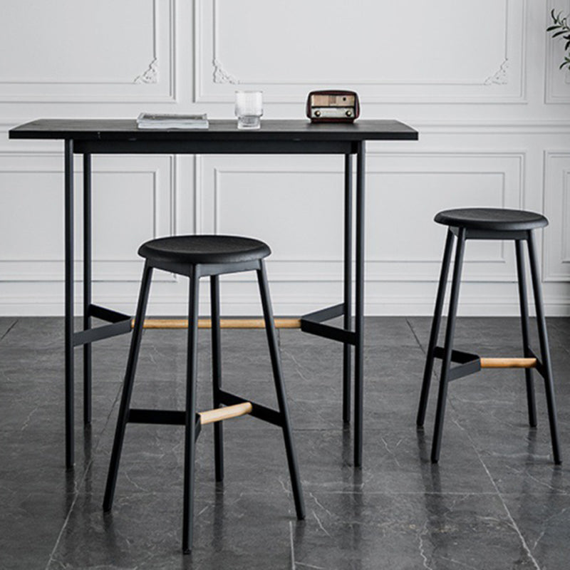 Industrial Backless Bar-stool PU Leather Bar Stool with Metal Legs