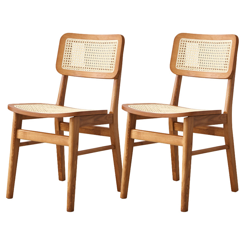 Glam Rattan Patio Dining Chair Open Back Dining Side Chair for Dining Room