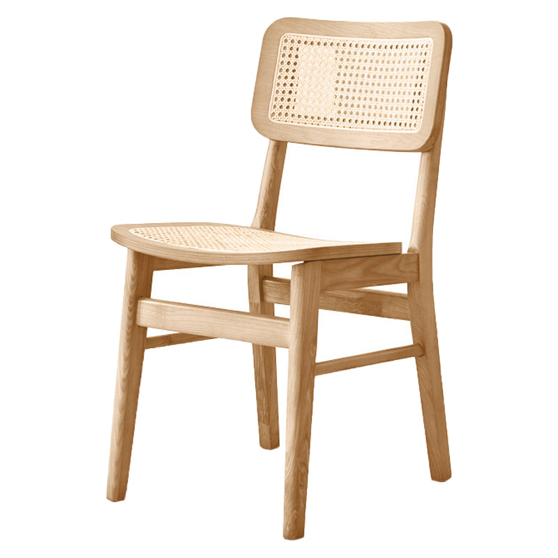 Glam Rattan Patio Dining Chair Open Back Dining Side Chair for Dining Room