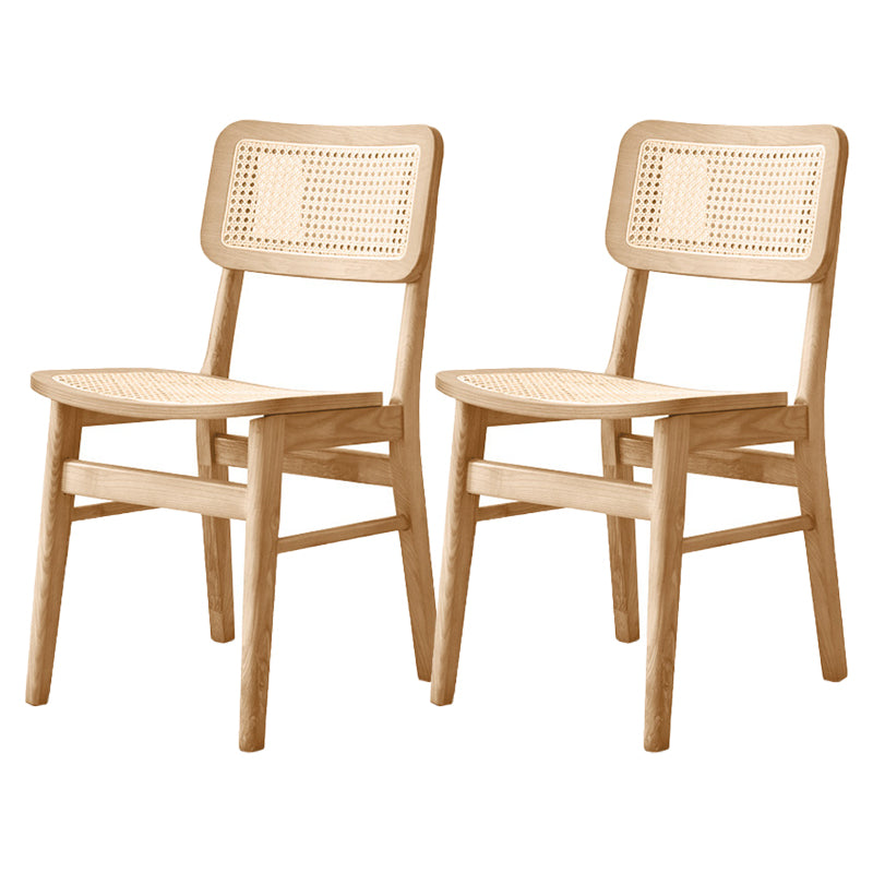 Glam Rattan Patio Dining Chair Open Back Dining Side Chair for Dining Room