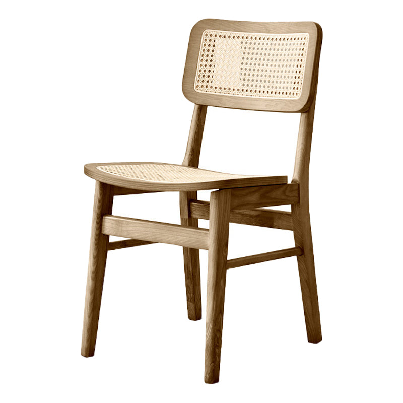 Glam Rattan Patio Dining Chair Open Back Dining Side Chair for Dining Room