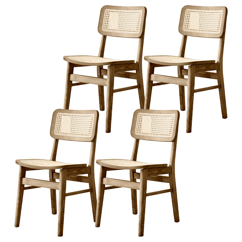 Glam Rattan Patio Dining Chair Open Back Dining Side Chair for Dining Room