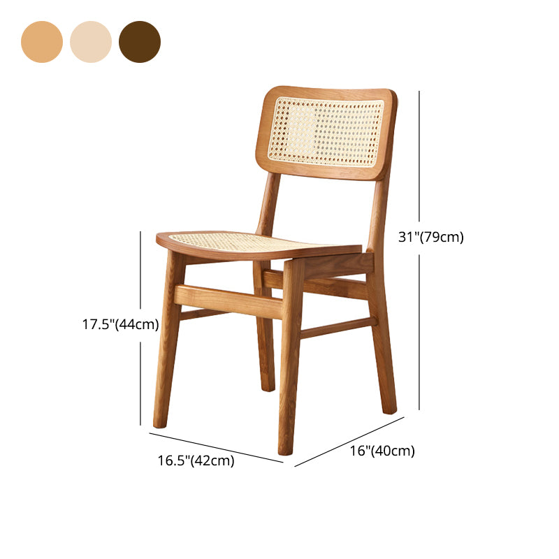 Glam Rattan Patio Dining Chair Open Back Dining Side Chair for Dining Room