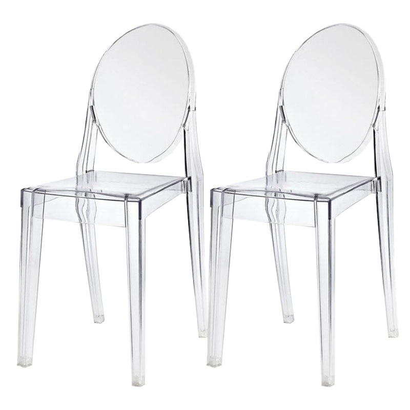 Modern Stackable Plastic Chair King Louis Back Side Chair for Dining Room