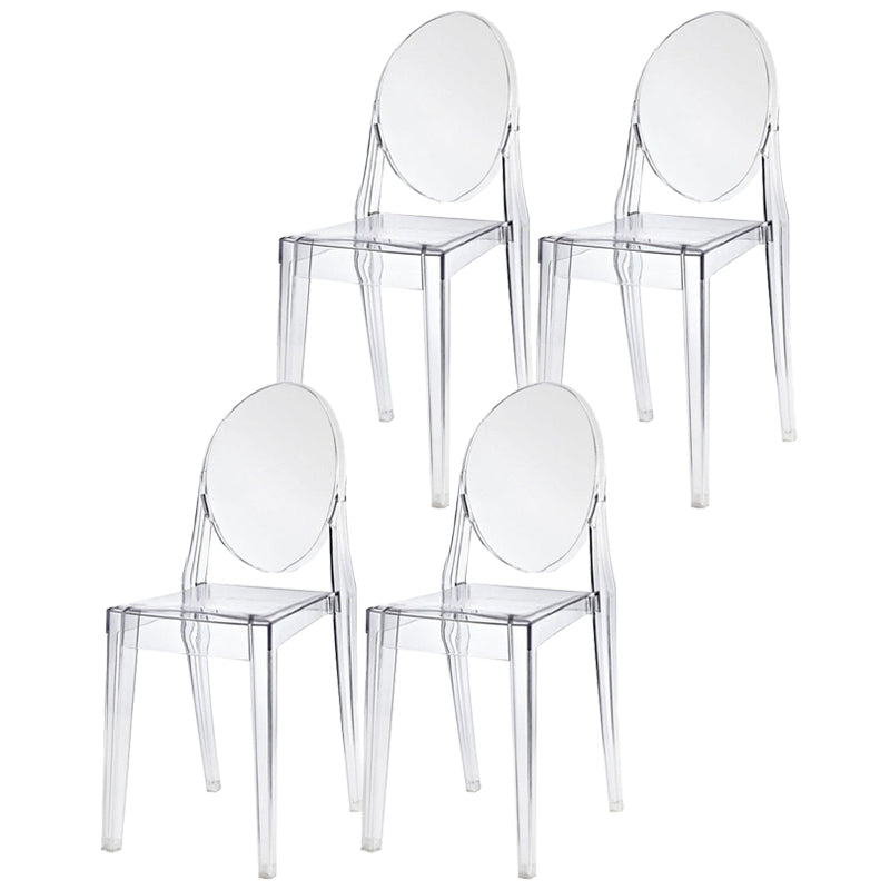 Modern Stackable Plastic Chair King Louis Back Side Chair for Dining Room