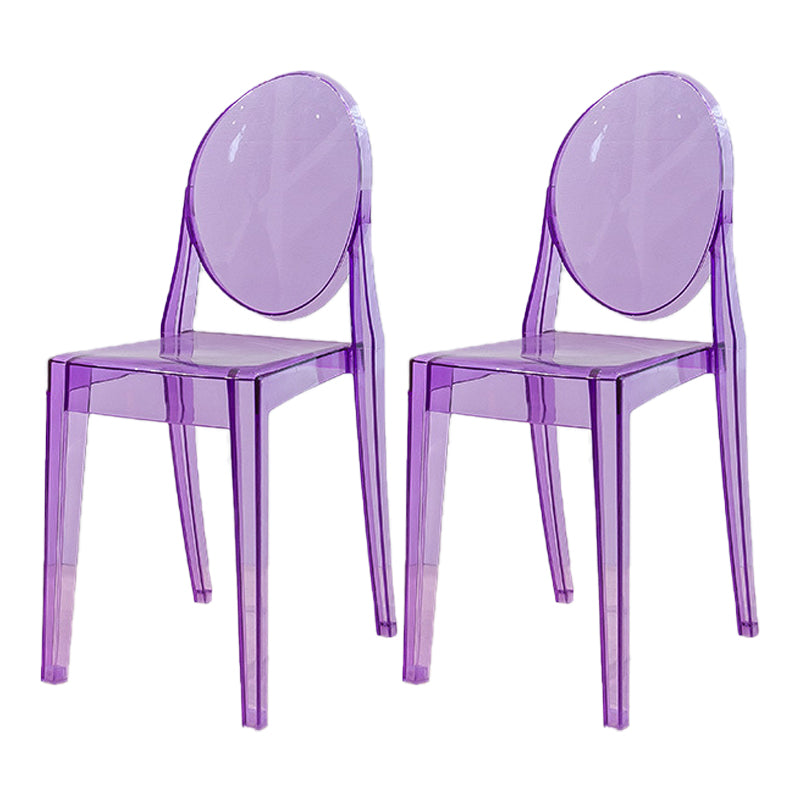 Modern Stackable Plastic Chair King Louis Back Side Chair for Dining Room