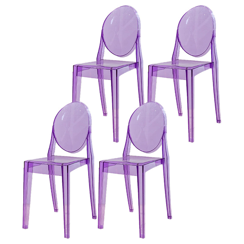 Modern Stackable Plastic Chair King Louis Back Side Chair for Dining Room