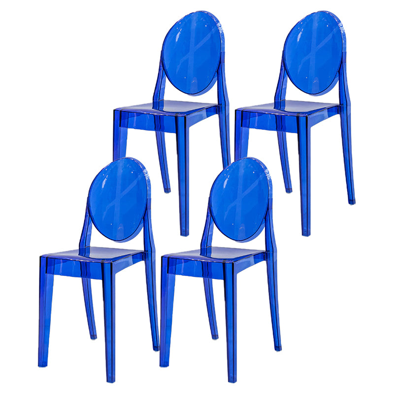 Modern Stackable Plastic Chair King Louis Back Side Chair for Dining Room