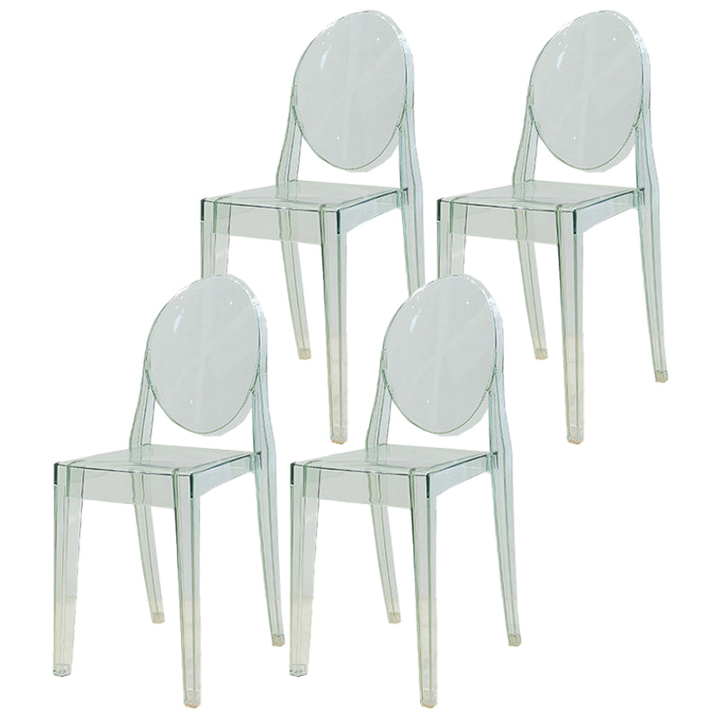 Modern Stackable Plastic Chair King Louis Back Side Chair for Dining Room