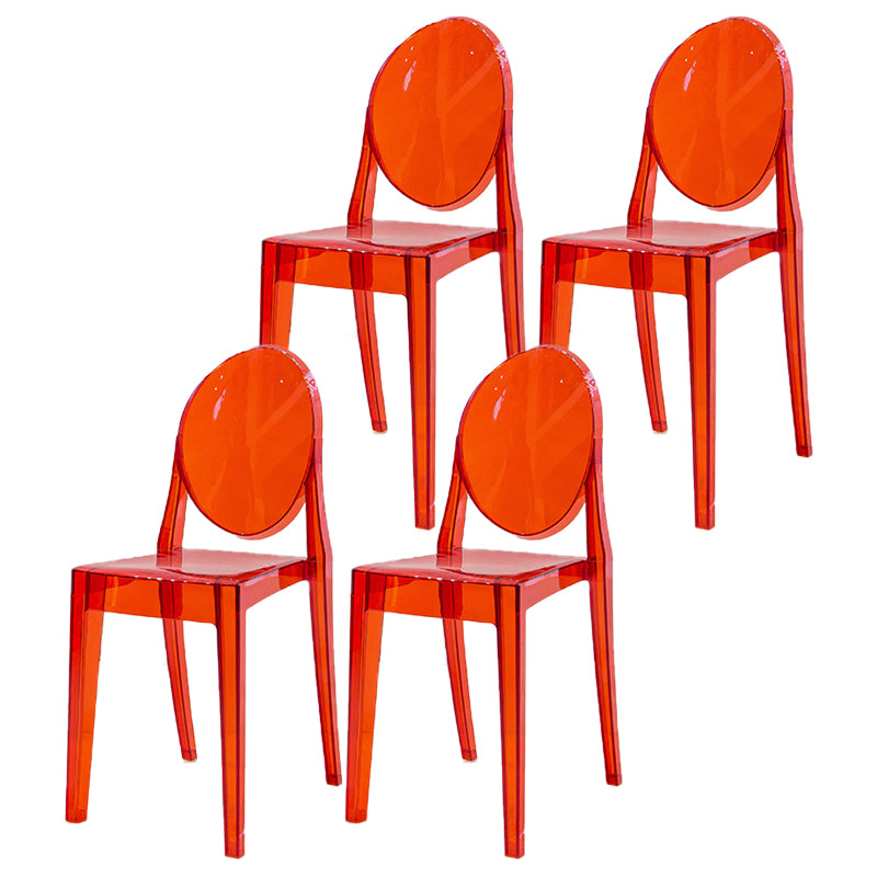 Modern Stackable Plastic Chair King Louis Back Side Chair for Dining Room