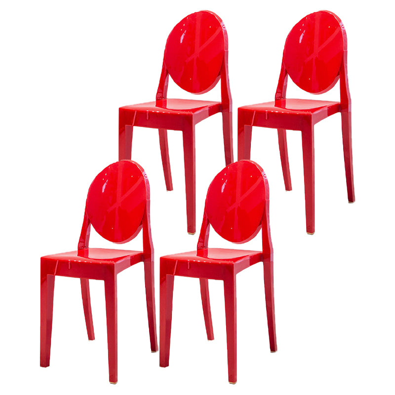 Modern Stackable Plastic Chair King Louis Back Side Chair for Dining Room