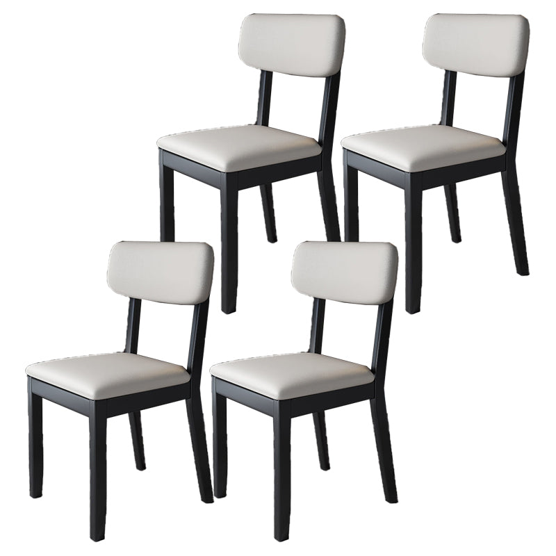 Glam Wood Chair Open Back Dining Side Chair for Dining Room with Upholstered