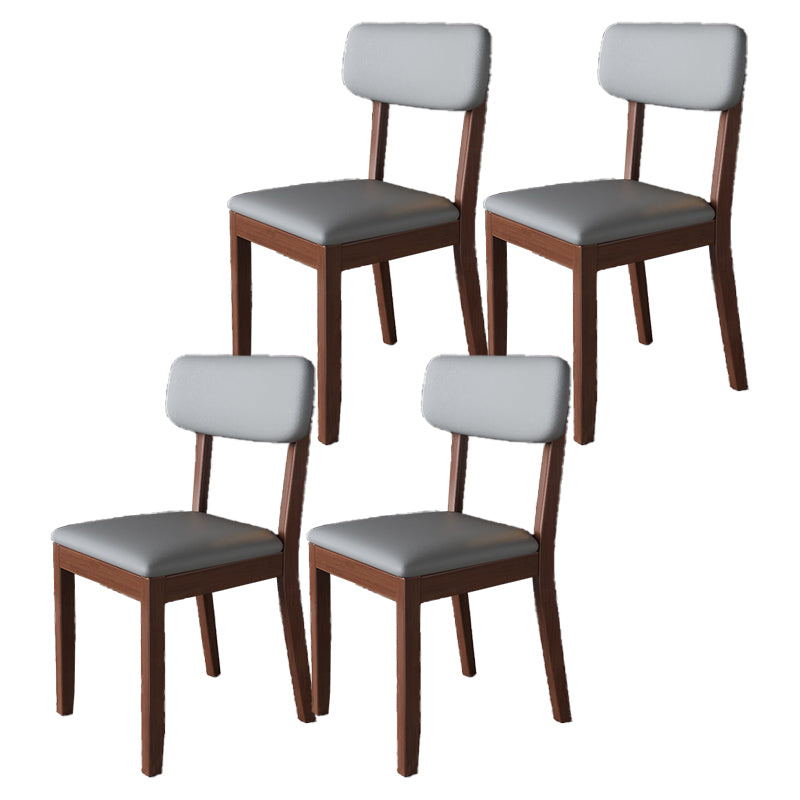 Glam Wood Chair Open Back Dining Side Chair for Dining Room with Upholstered