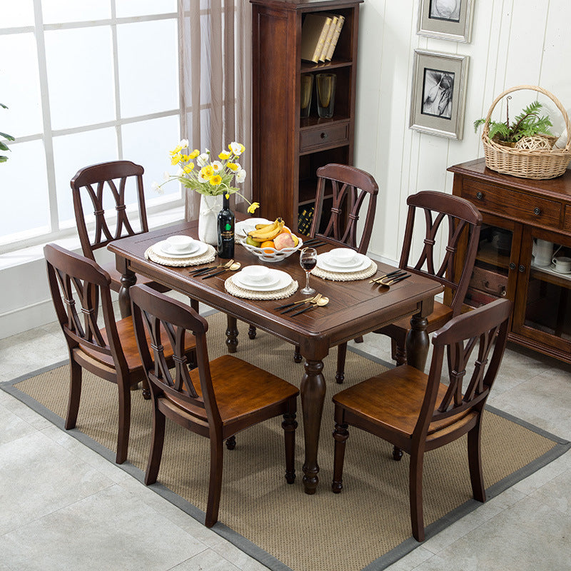 Glam Wood Dining Chair Cross Back Folding Chair for Dining Room in Brown