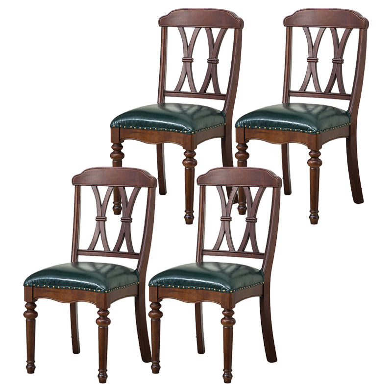 Glam Wood Dining Chair Cross Back Folding Chair for Dining Room in Brown