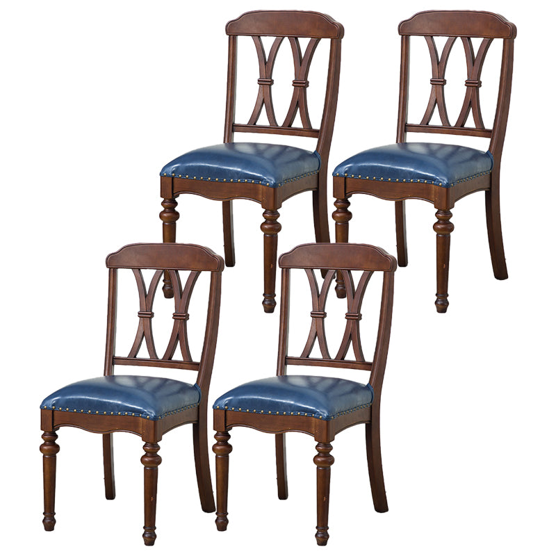 Glam Wood Dining Chair Cross Back Folding Chair for Dining Room in Brown