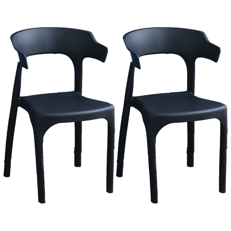 Contemporary Plastic Kitchen and Dining Room Chair Open Back Dining Side Chair