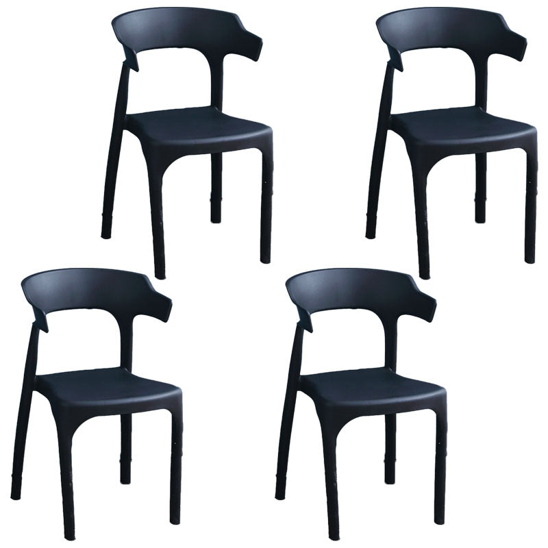 Contemporary Plastic Kitchen and Dining Room Chair Open Back Dining Side Chair