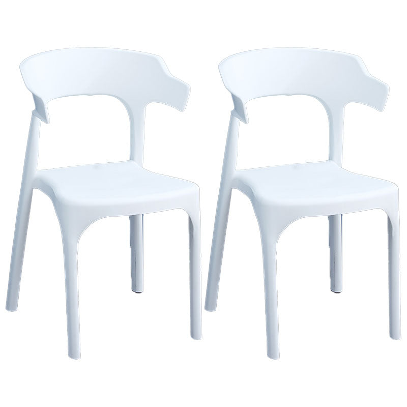 Contemporary Plastic Kitchen and Dining Room Chair Open Back Dining Side Chair