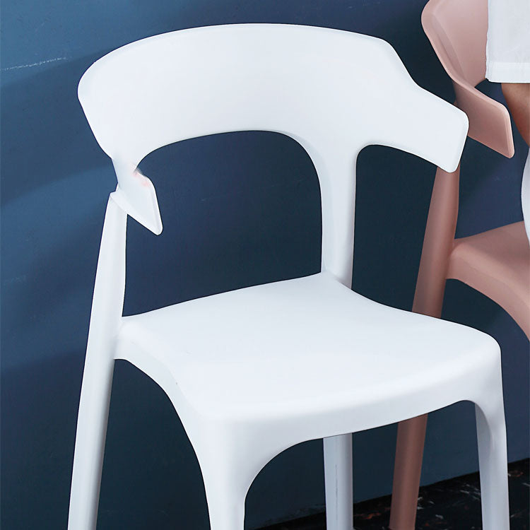 Contemporary Plastic Kitchen and Dining Room Chair Open Back Dining Side Chair