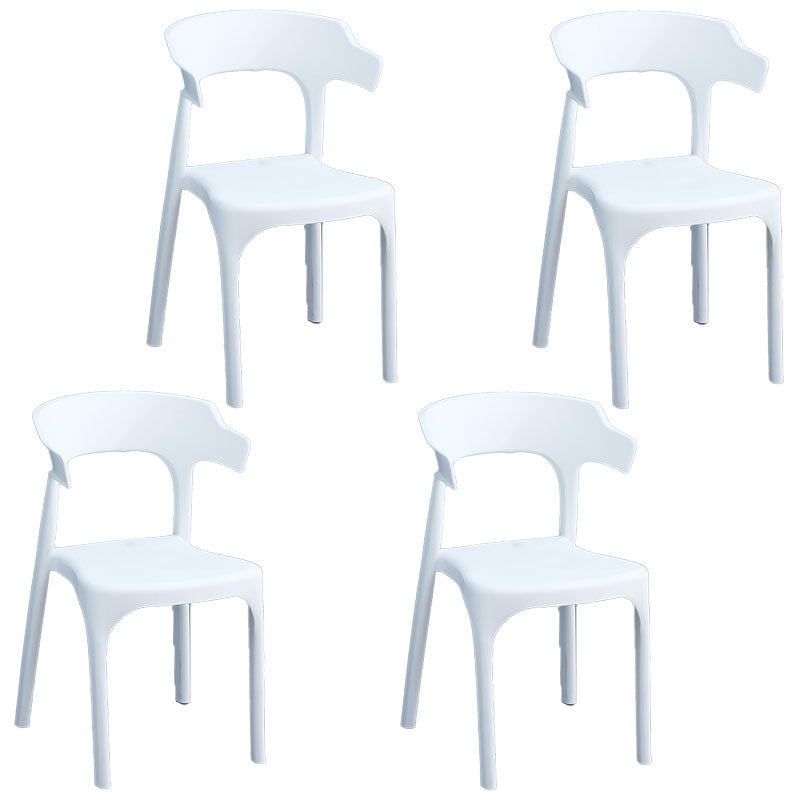 Contemporary Plastic Kitchen and Dining Room Chair Open Back Dining Side Chair