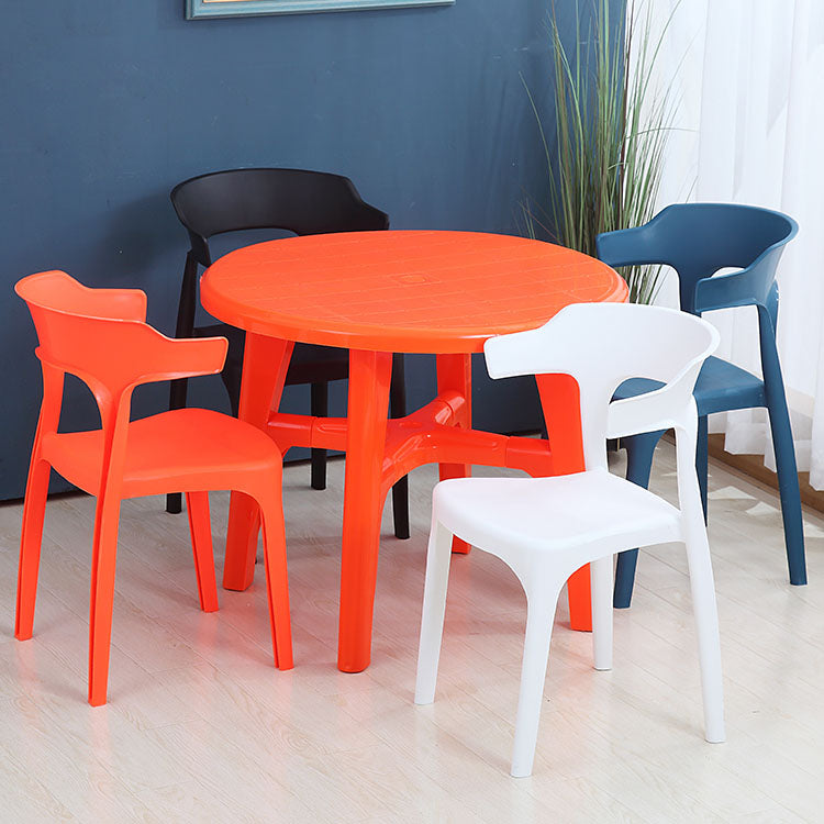 Contemporary Plastic Kitchen and Dining Room Chair Open Back Dining Side Chair