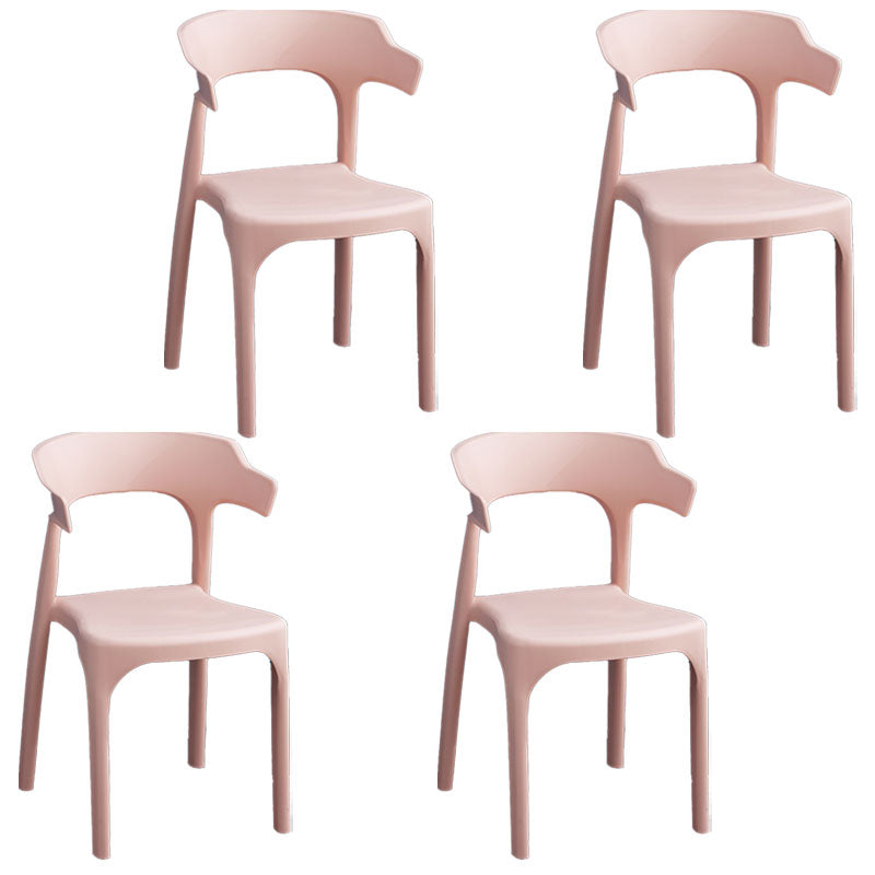 Contemporary Plastic Kitchen and Dining Room Chair Open Back Dining Side Chair