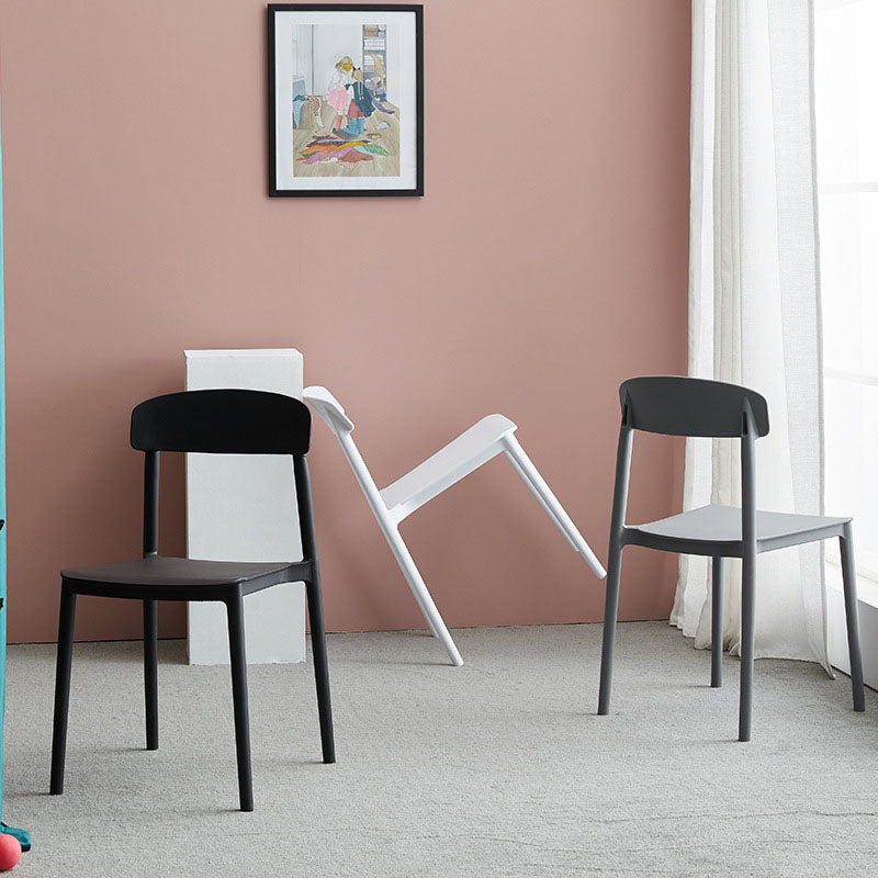 Modern Stackable Plastic Chair Open Back Dining Side Chair for Dining Room