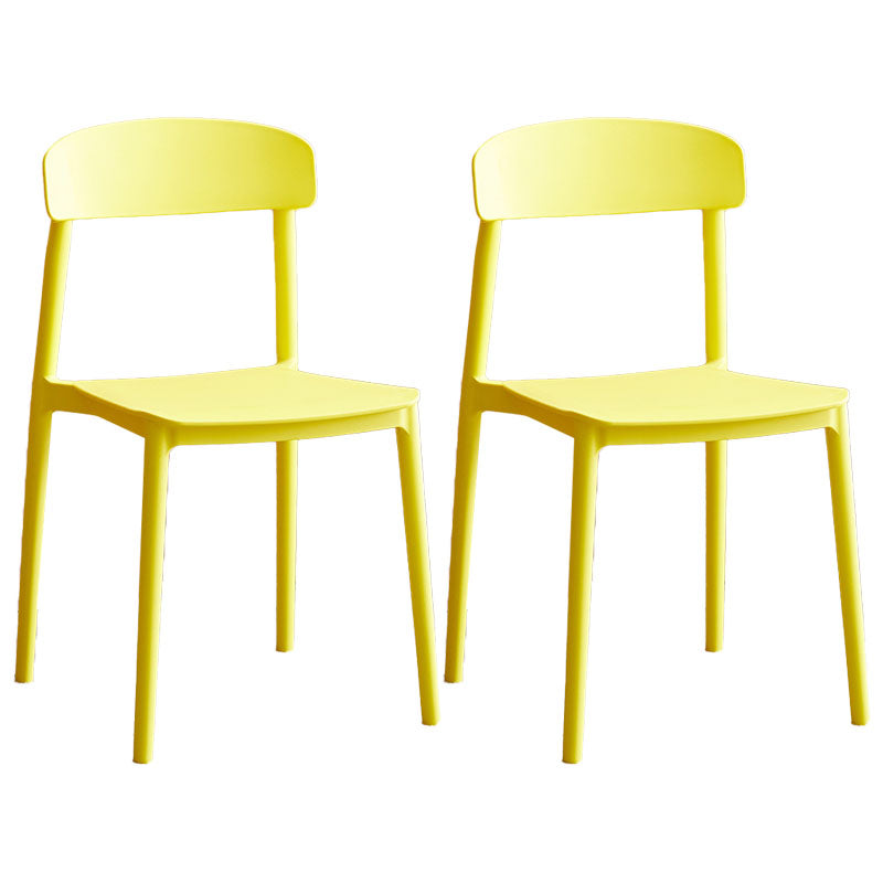 Modern Stackable Plastic Chair Open Back Dining Side Chair for Dining Room