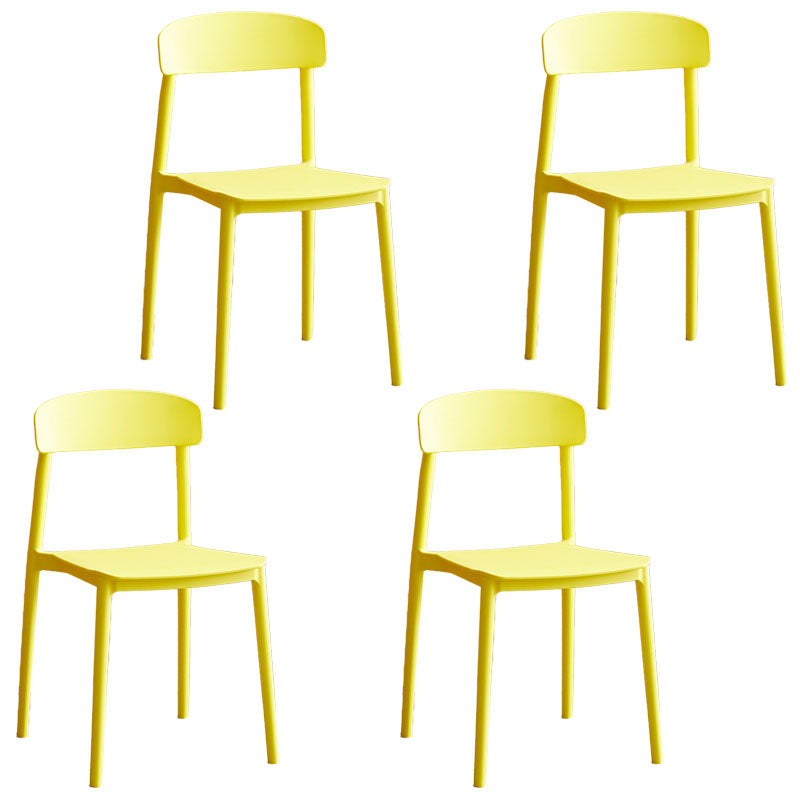 Modern Stackable Plastic Chair Open Back Dining Side Chair for Dining Room