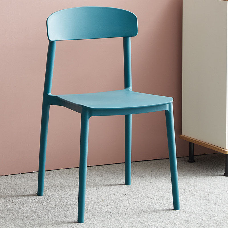 Modern Stackable Plastic Chair Open Back Dining Side Chair for Dining Room