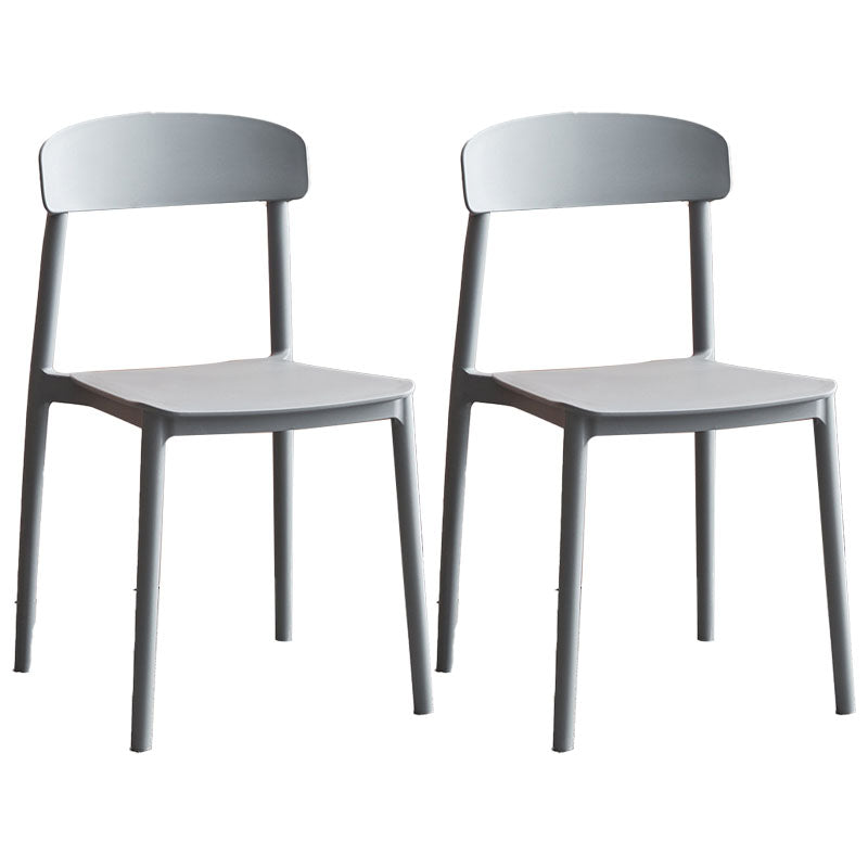 Modern Stackable Plastic Chair Open Back Dining Side Chair for Dining Room