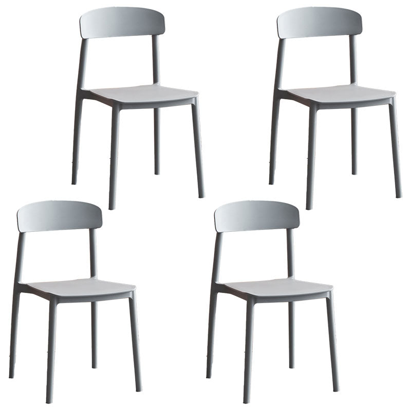 Modern Stackable Plastic Chair Open Back Dining Side Chair for Dining Room