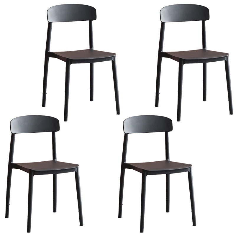 Modern Stackable Plastic Chair Open Back Dining Side Chair for Dining Room