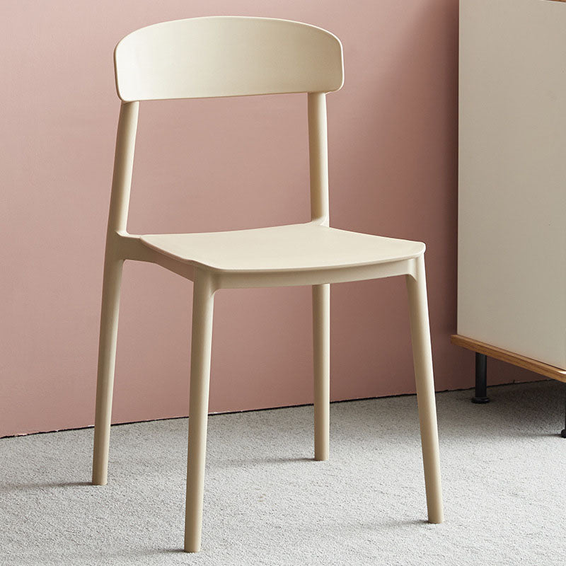 Modern Stackable Plastic Chair Open Back Dining Side Chair for Dining Room