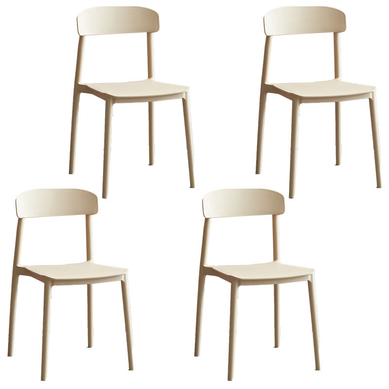 Modern Stackable Plastic Chair Open Back Dining Side Chair for Dining Room