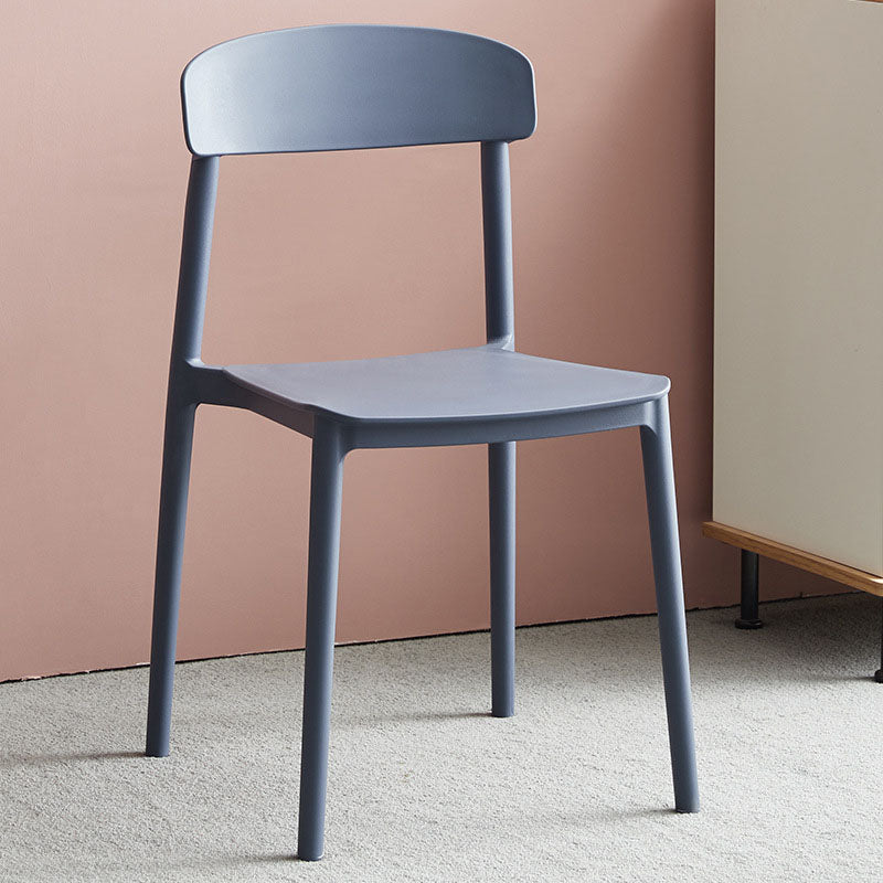 Modern Stackable Plastic Chair Open Back Dining Side Chair for Dining Room