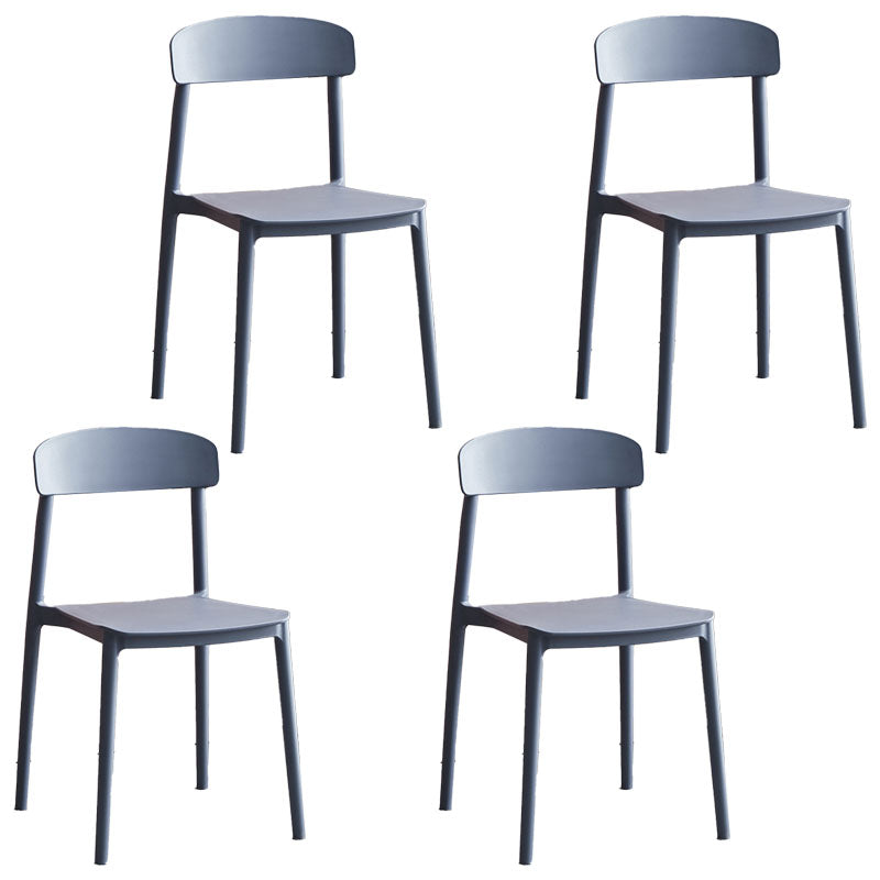 Modern Stackable Plastic Chair Open Back Dining Side Chair for Dining Room