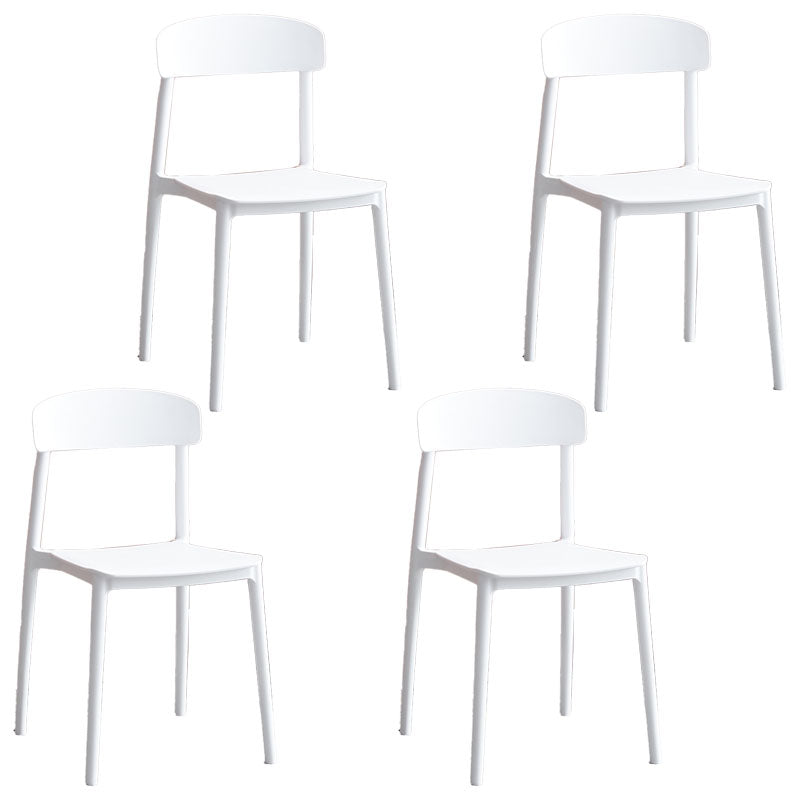 Modern Stackable Plastic Chair Open Back Dining Side Chair for Dining Room