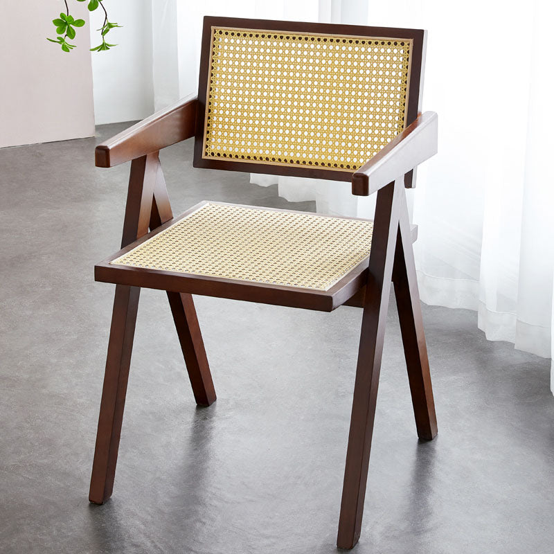 Modern Solid Wood Home Dining Arm Chair Open Back Dining Side Chair