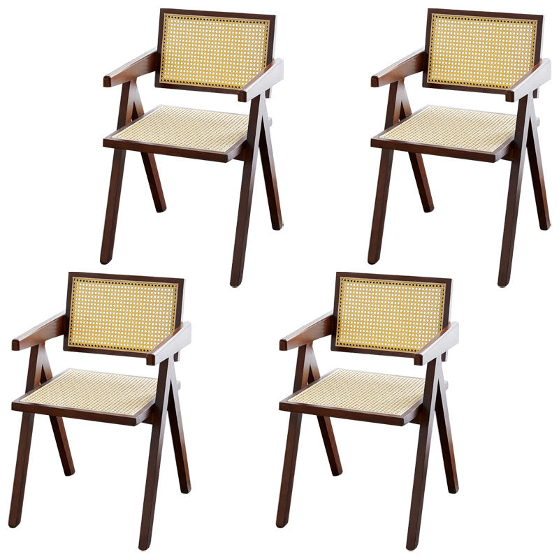 Modern Solid Wood Home Dining Arm Chair Open Back Dining Side Chair