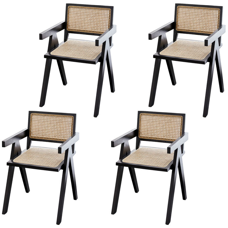 Modern Solid Wood Home Dining Arm Chair Open Back Dining Side Chair