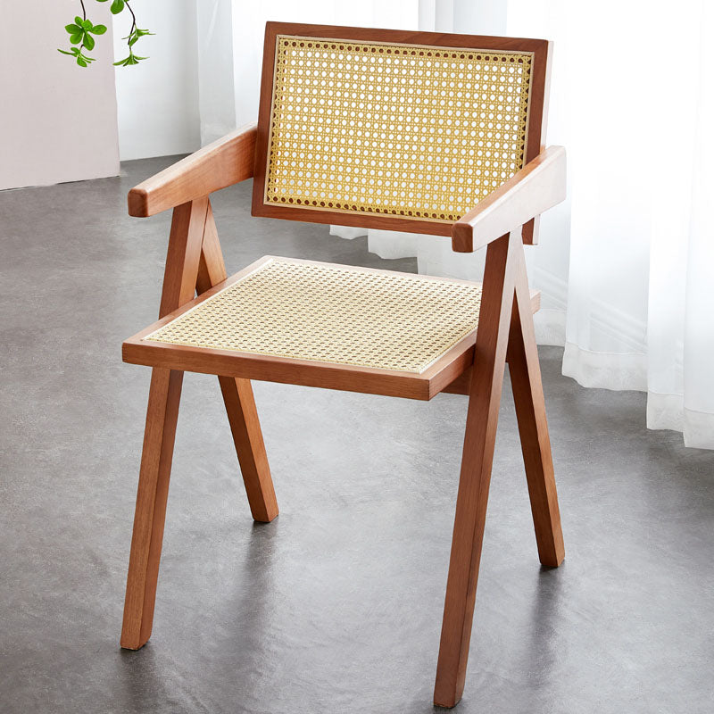 Modern Solid Wood Home Dining Arm Chair Open Back Dining Side Chair