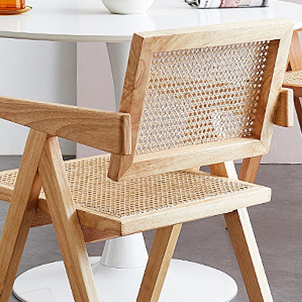 Modern Solid Wood Home Dining Arm Chair Open Back Dining Side Chair