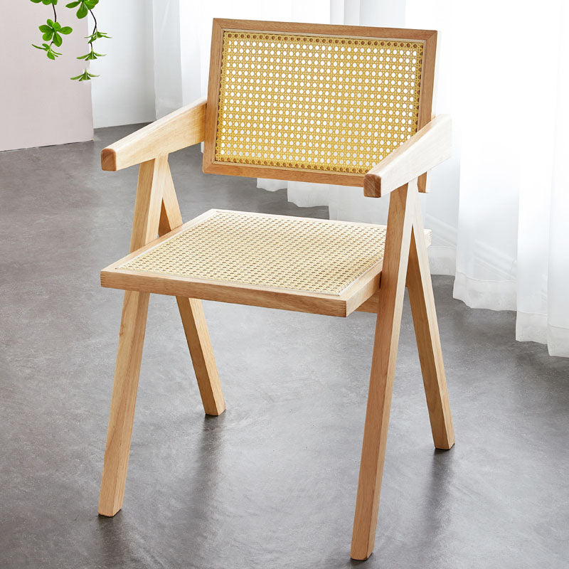 Modern Solid Wood Home Dining Arm Chair Open Back Dining Side Chair